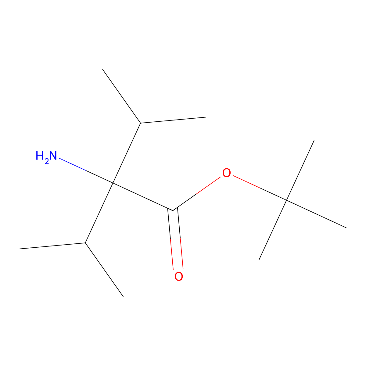 Tert-butyl 2-amino-3-methyl-2-(propan-2-yl)butanoate molecular structure, CAS 2680760-44-3