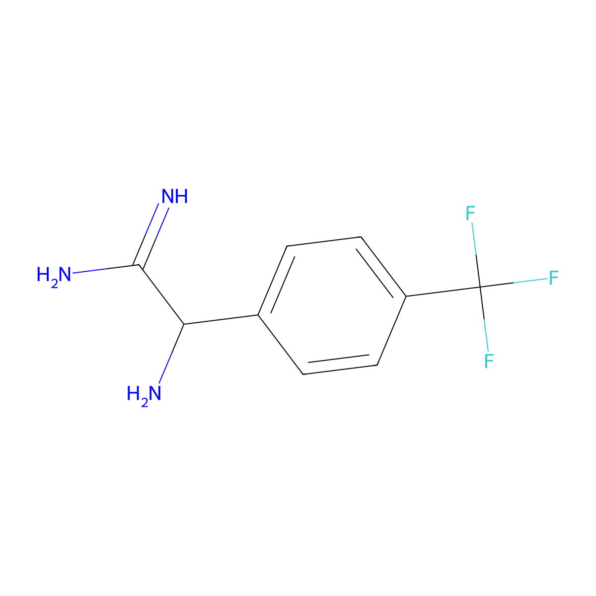 2-Amino-2-[4-(trifluoromethyl)phenyl]ethanimidamide molecular structure, CAS 2680760-49-8