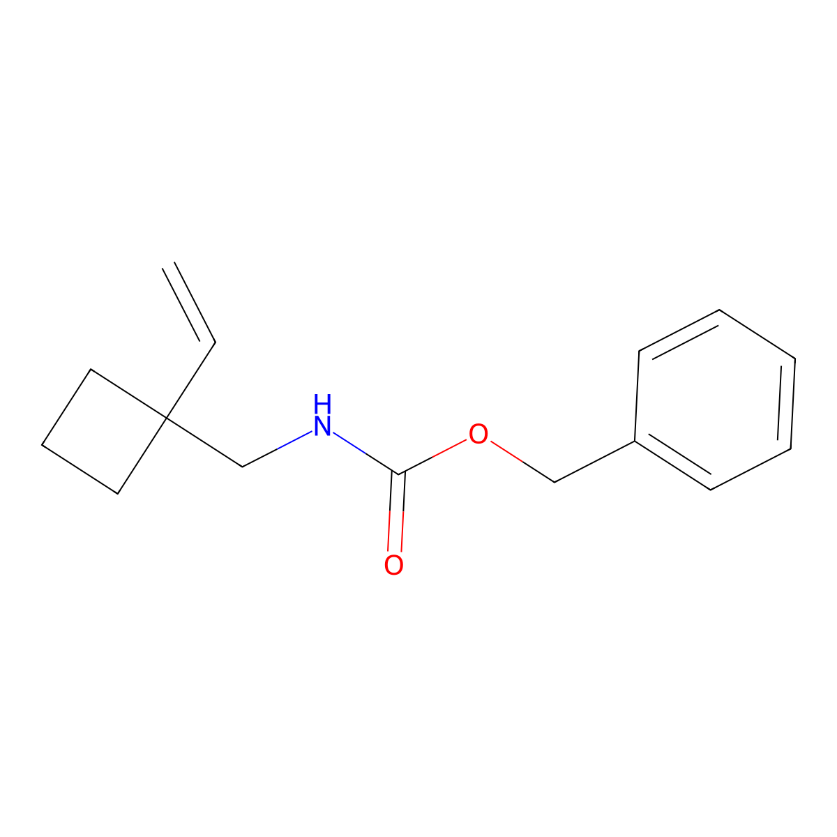 benzyl N-[(1-ethenylcyclobutyl)methyl]carbamate molecular structure, CAS 2680760-61-4