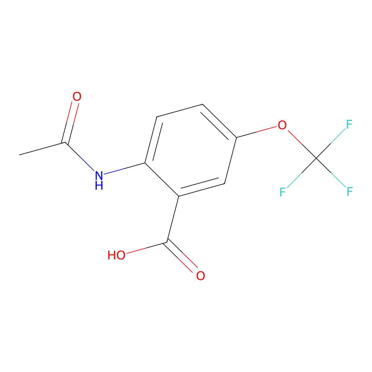 2-Acetamido-5-(trifluoromethoxy)benzoic acid molecular structure, CAS 2680760-63-6