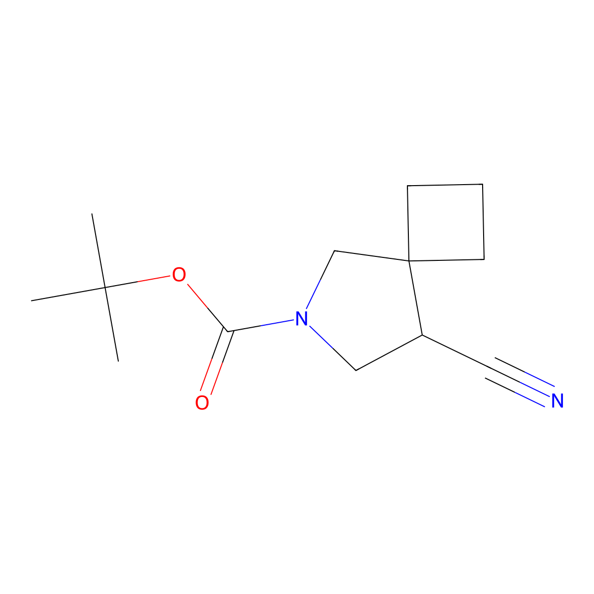 Tert-butyl 8-cyano-6-azaspiro[3.4]octane-6-carboxylate molecular structure, CAS 2680760-65-8