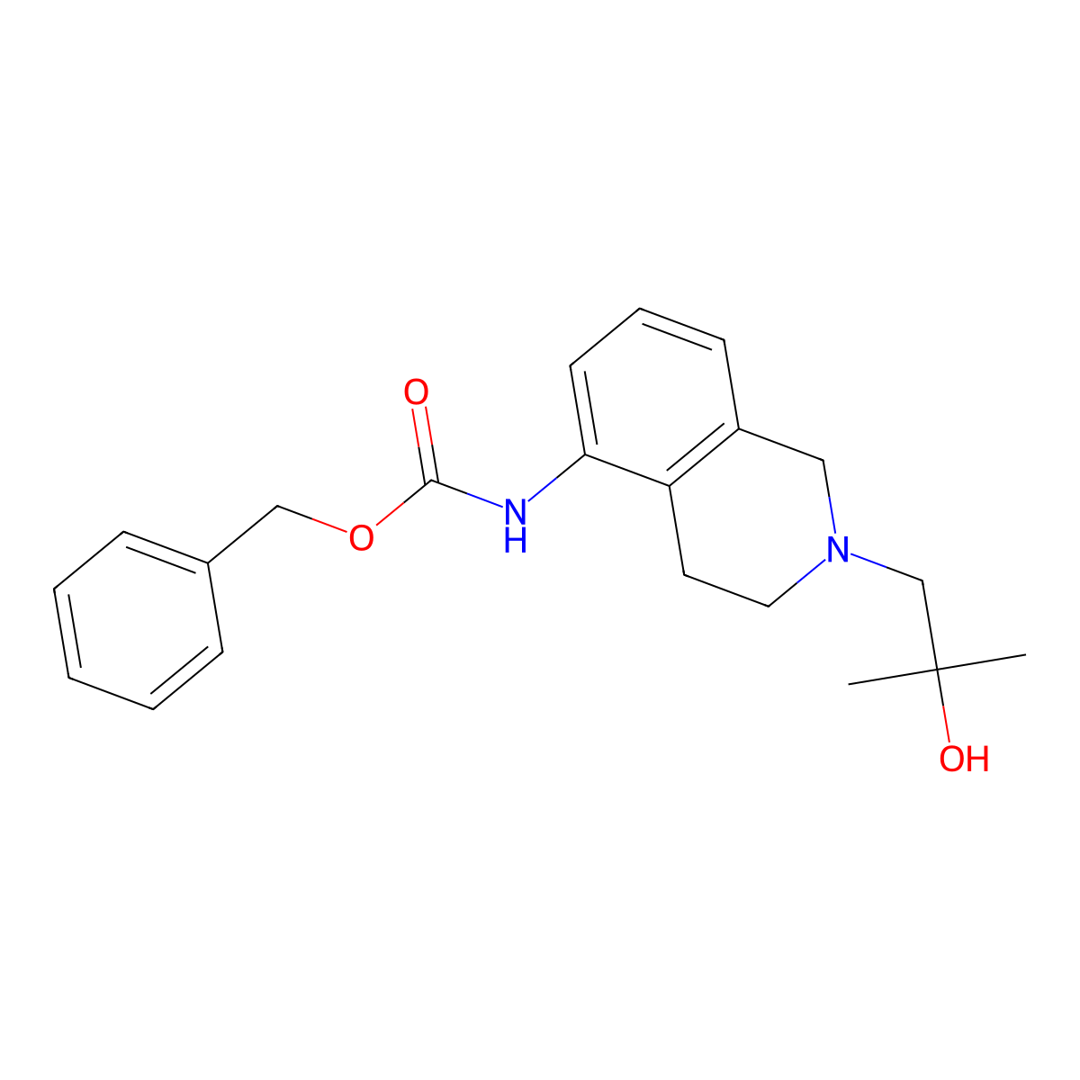 benzyl N-[2-(2-hydroxy-2-methylpropyl)-1,2,3,4-tetrahydroisoquinolin-5-yl]carbamate molecular structure, CAS 2680760-73-8