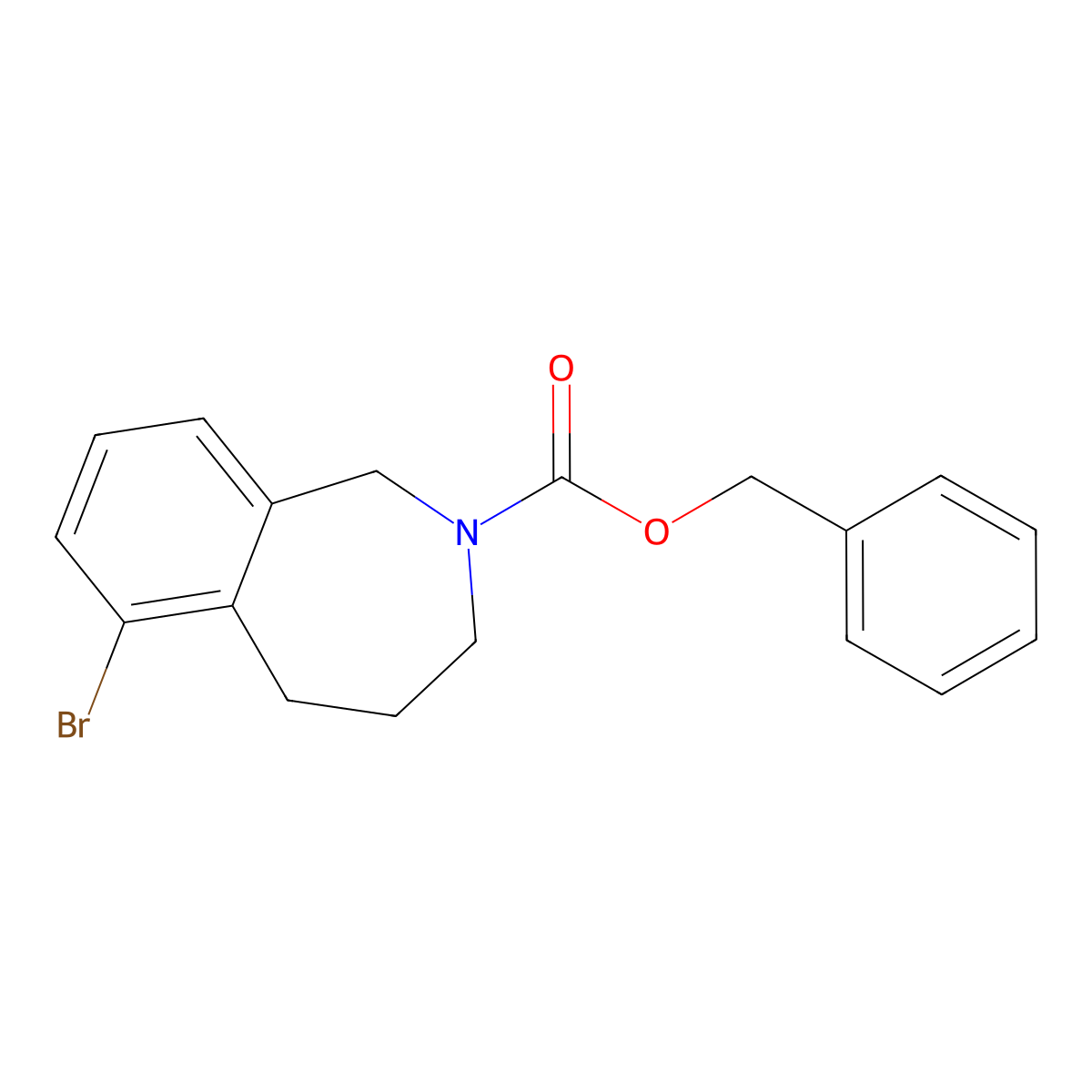 benzyl 6-bromo-2,3,4,5-tetrahydro-1H-2-benzazepine-2-carboxylate molecular structure, CAS 2680760-77-2