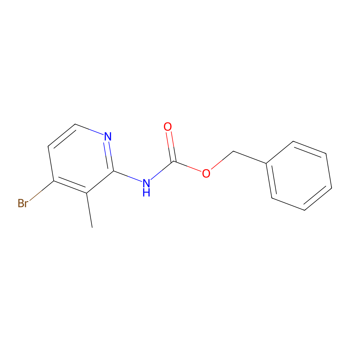 benzyl N-(4-bromo-3-methylpyridin-2-yl)carbamate molecular structure, CAS 2680760-82-9