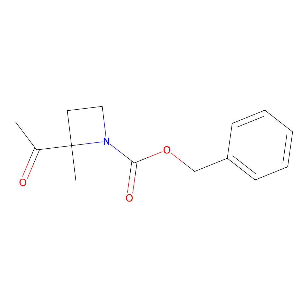 Benzyl 2-acetyl-2-methylazetidine-1-carboxylate molecular structure, CAS 2680760-83-0