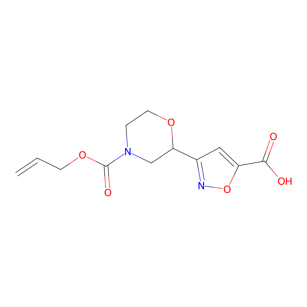 3-{4-[(Prop-2-en-1-yloxy)carbonyl]morpholin-2-yl}-1,2-oxazole-5-carboxylic acid molecular structure, CAS 2680760-89-6