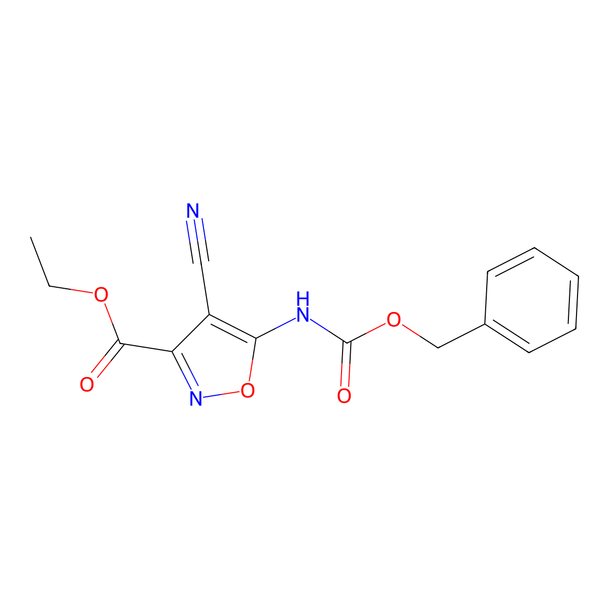 Ethyl 5-{[(benzyloxy)carbonyl]amino}-4-cyano-1,2-oxazole-3-carboxylate molecular structure, CAS 2680761-06-0