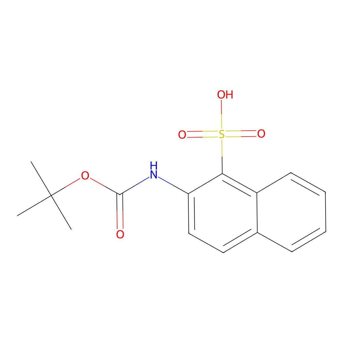 2-{[(Tert-butoxy)carbonyl]amino}naphthalene-1-sulfonic acid molecular structure, CAS 2680761-08-2
