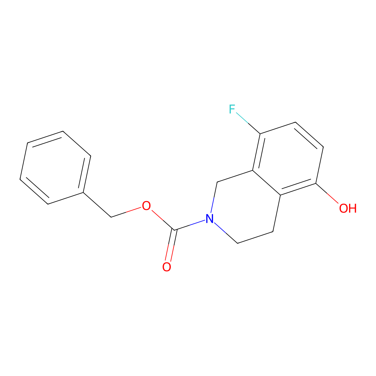 Benzyl 8-fluoro-5-hydroxy-1,2,3,4-tetrahydroisoquinoline-2-carboxylate molecular structure, CAS 2680761-10-6