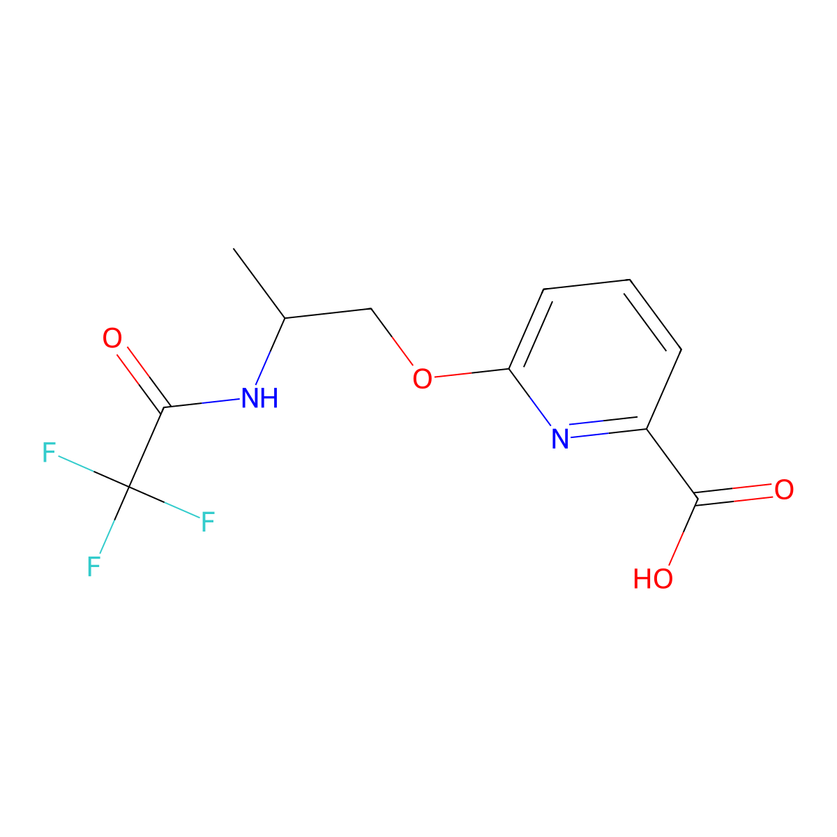 6-[2-(2,2,2-Trifluoroacetamido)propoxy]pyridine-2-carboxylic acid molecular structure, CAS 2680761-11-7
