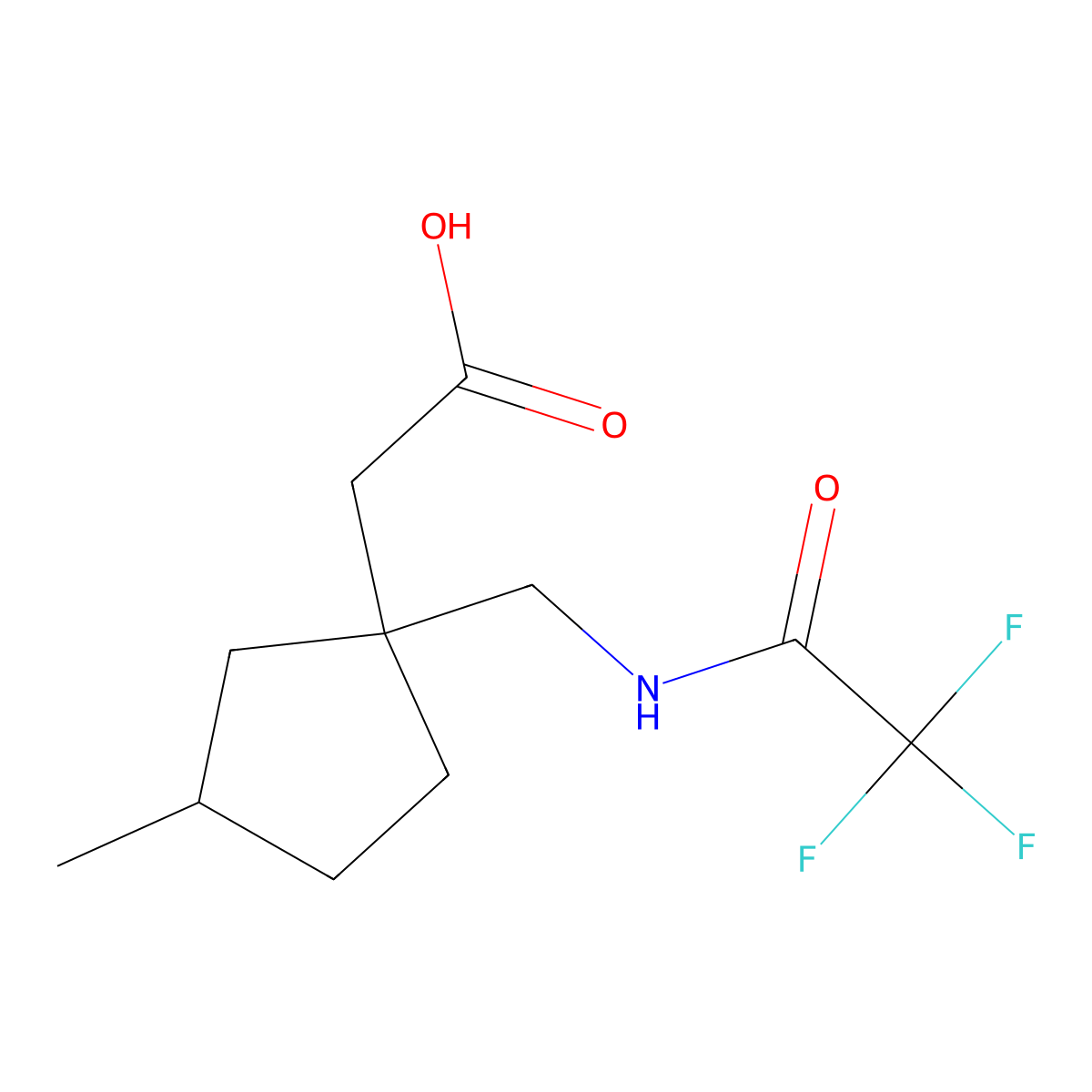 2-{3-Methyl-1-[(trifluoroacetamido)methyl]cyclopentyl}acetic acid molecular structure, CAS 2680761-13-9