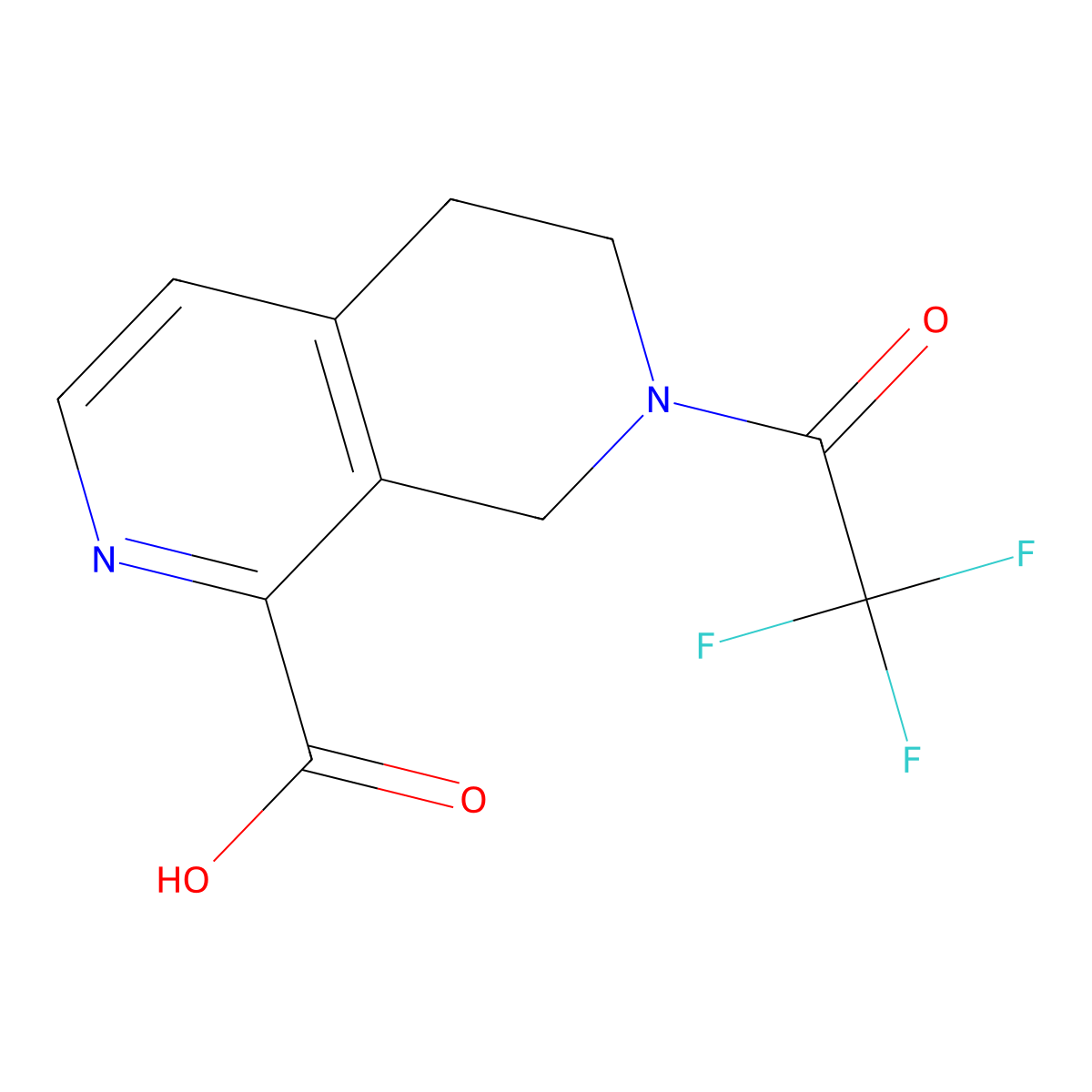 7-(2,2,2-Trifluoroacetyl)-5,6,7,8-tetrahydro-2,7-naphthyridine-1-carboxylic acid molecular structure, CAS 2680761-37-7