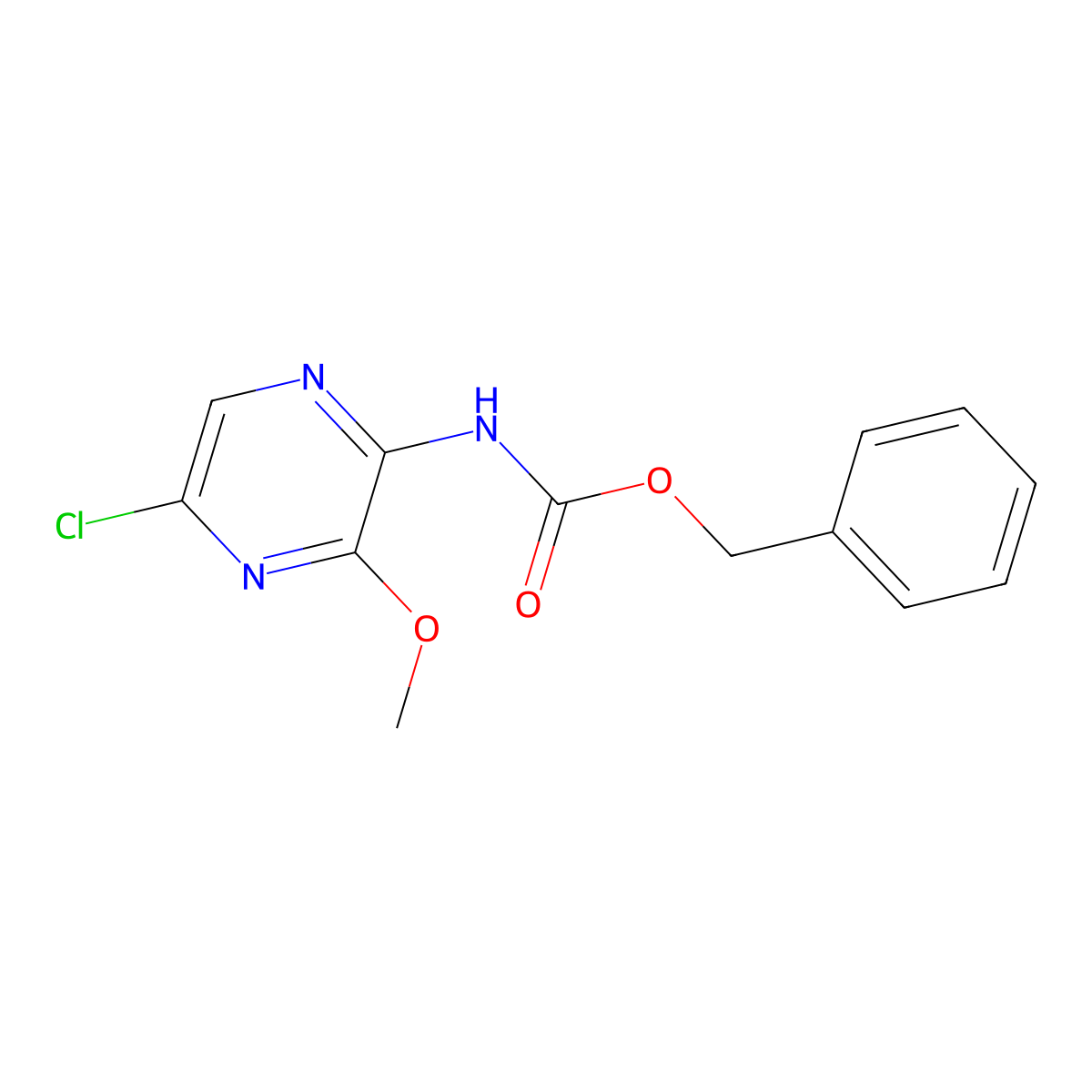benzyl N-(5-chloro-3-methoxypyrazin-2-yl)carbamate molecular structure, CAS 2680761-45-7
