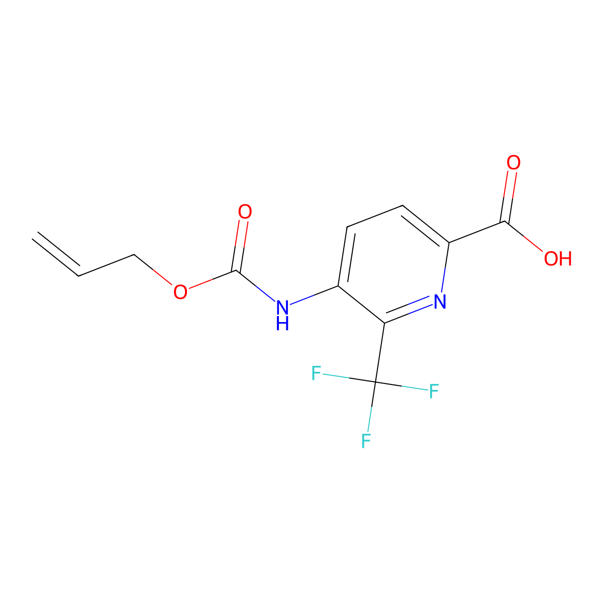 5-{[(Prop-2-en-1-yloxy)carbonyl]amino}-6-(trifluoromethyl)pyridine-2-carboxylic acid molecular structure, CAS 2680761-70-8