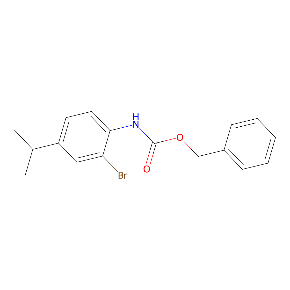 benzyl N-[2-bromo-4-(propan-2-yl)phenyl]carbamate molecular structure, CAS 2680761-72-0