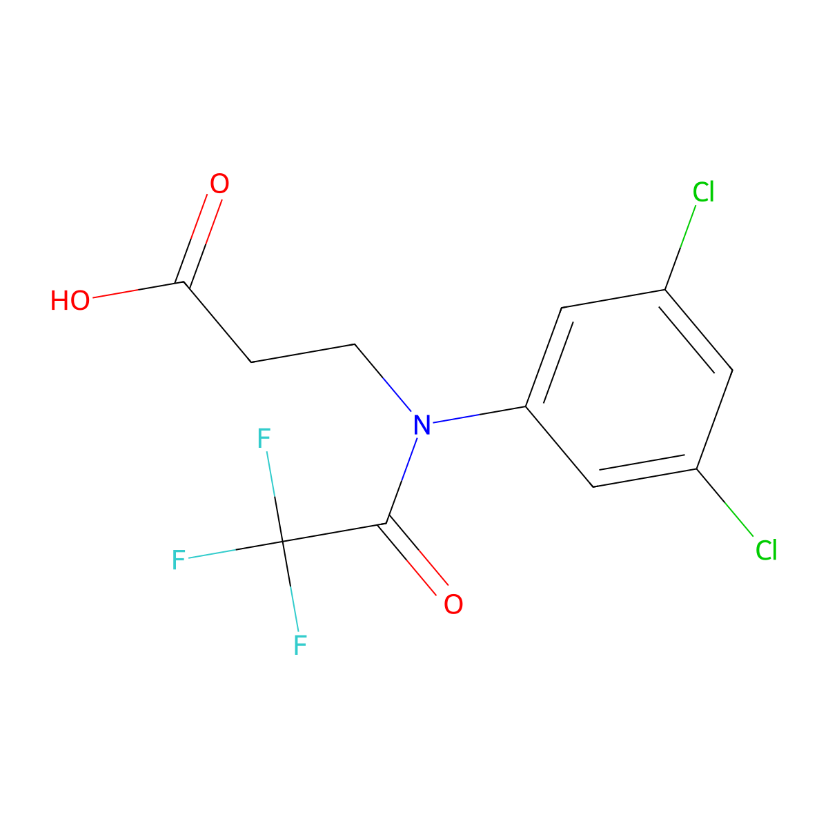 3-[N-(3,5-dichlorophenyl)-2,2,2-trifluoroacetamido]propanoic acid molecular structure, CAS 2680761-78-6