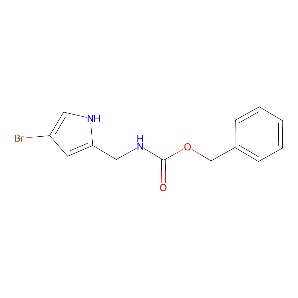 benzyl N-[(4-bromo-1H-pyrrol-2-yl)methyl]carbamate molecular structure, CAS 2680761-79-7