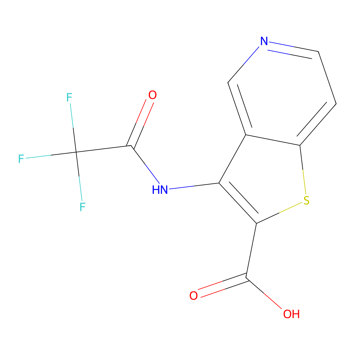 3-(2,2,2-Trifluoroacetamido)thieno[3,2-c]pyridine-2-carboxylic acid molecular structure, CAS 2680761-82-2