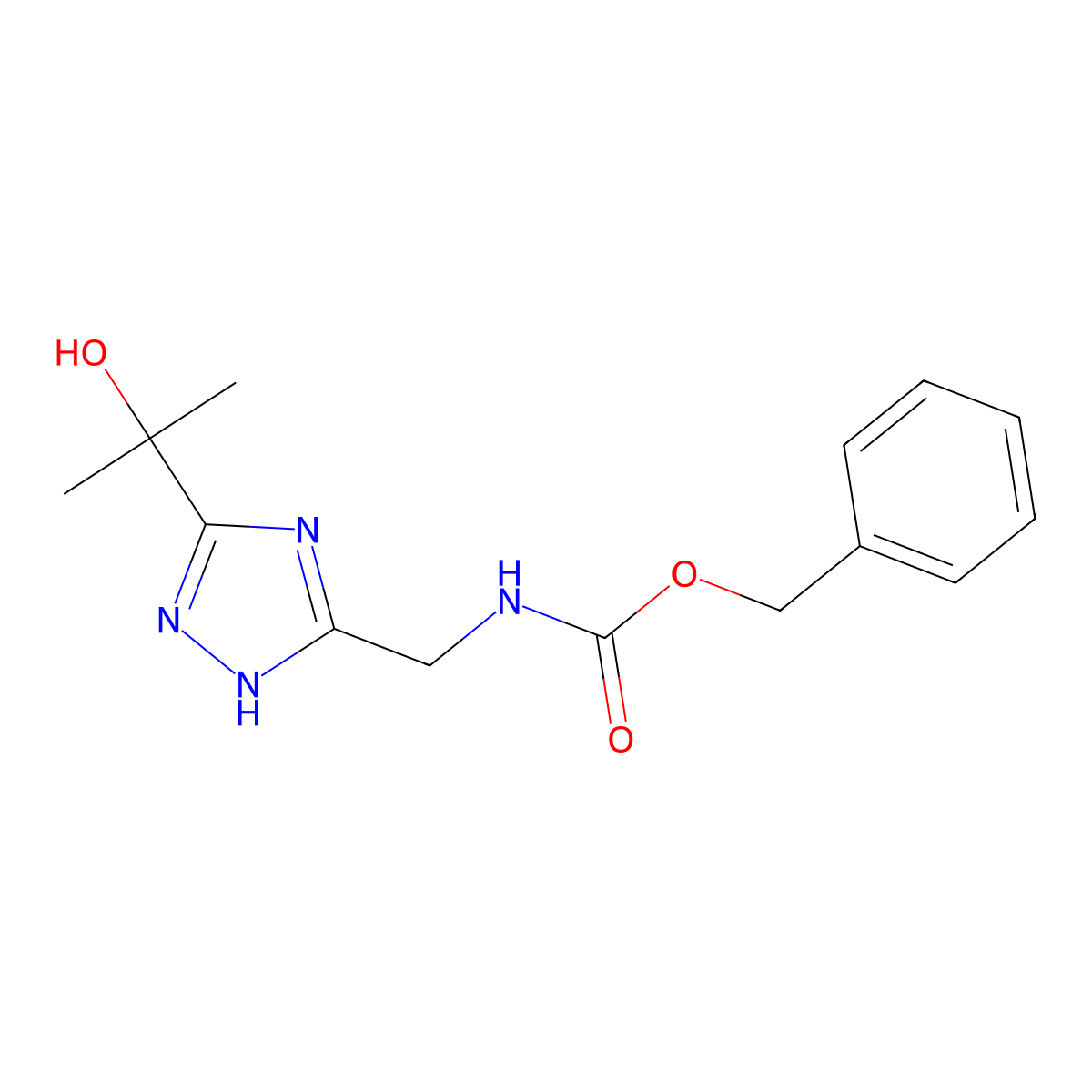 benzyl N-{[3-(2-hydroxypropan-2-yl)-1H-1,2,4-triazol-5-yl]methyl}carbamate molecular structure, CAS 2680761-87-7
