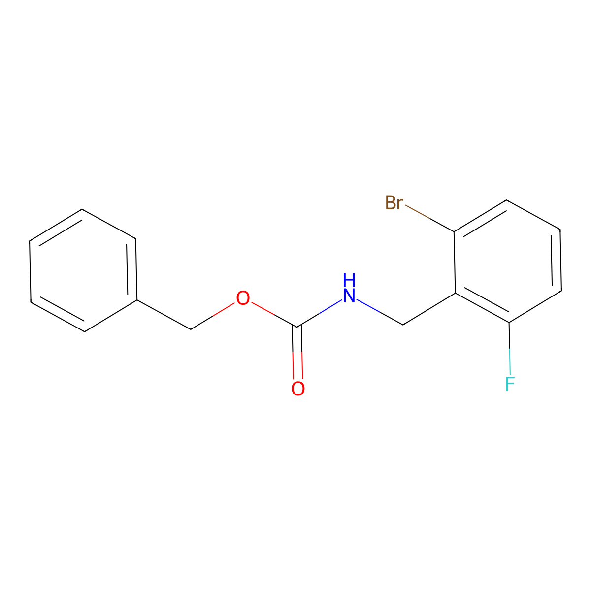 benzyl N-[(2-bromo-6-fluorophenyl)methyl]carbamate molecular structure, CAS 2680761-92-4