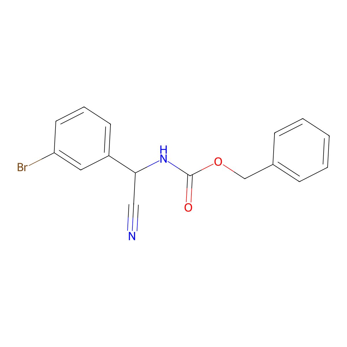 benzyl N-[(3-bromophenyl)(cyano)methyl]carbamate molecular structure, CAS 2680761-95-7
