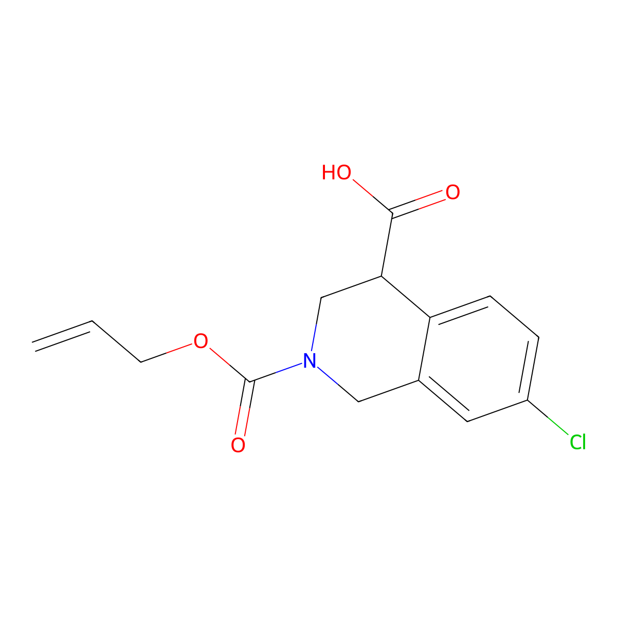7-Chloro-2-[(prop-2-en-1-yloxy)carbonyl]-1,2,3,4-tetrahydroisoquinoline-4-carboxylic acid molecular structure, CAS 2680762-00-7
