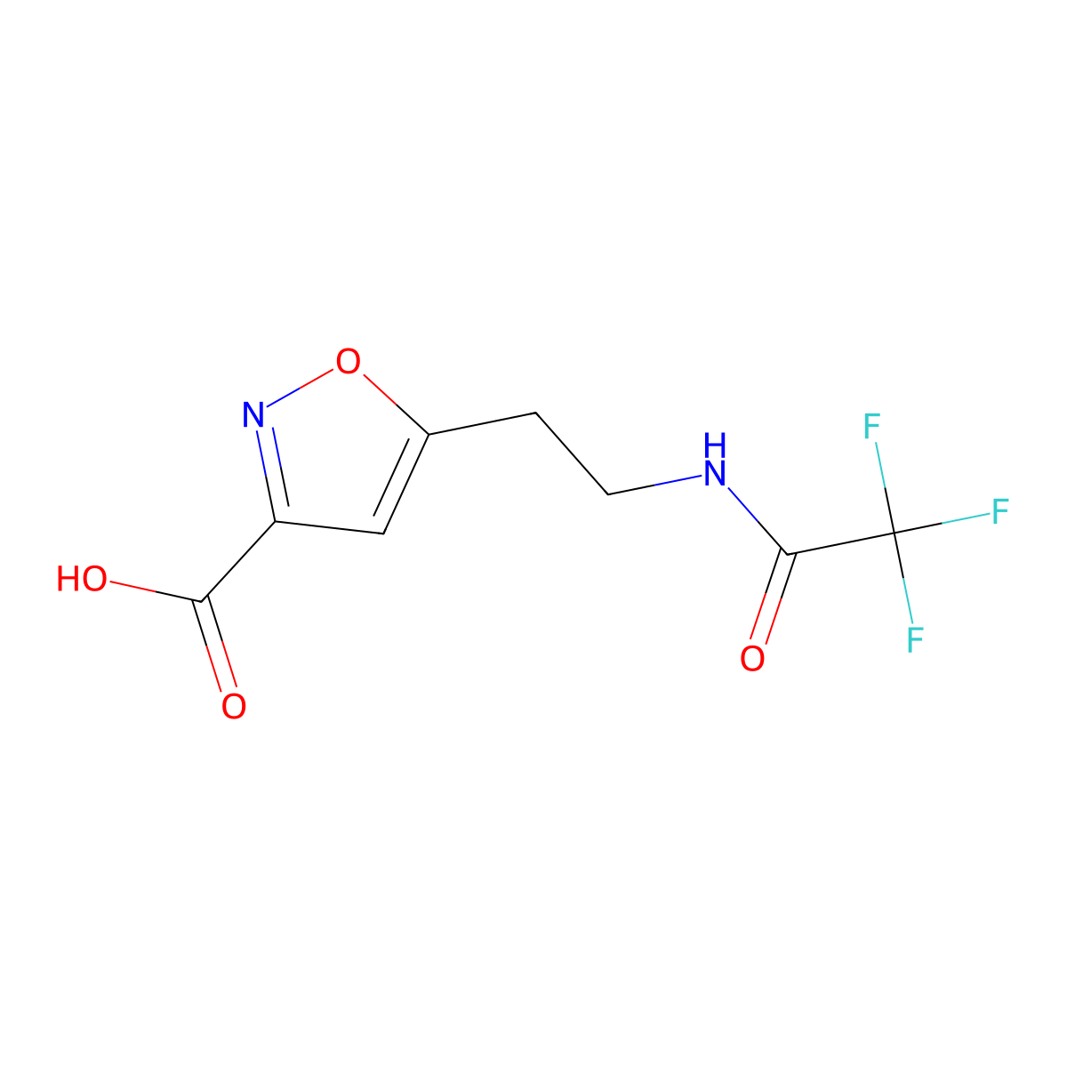 5-[2-(2,2,2-Trifluoroacetamido)ethyl]-1,2-oxazole-3-carboxylic acid molecular structure, CAS 2680762-02-9