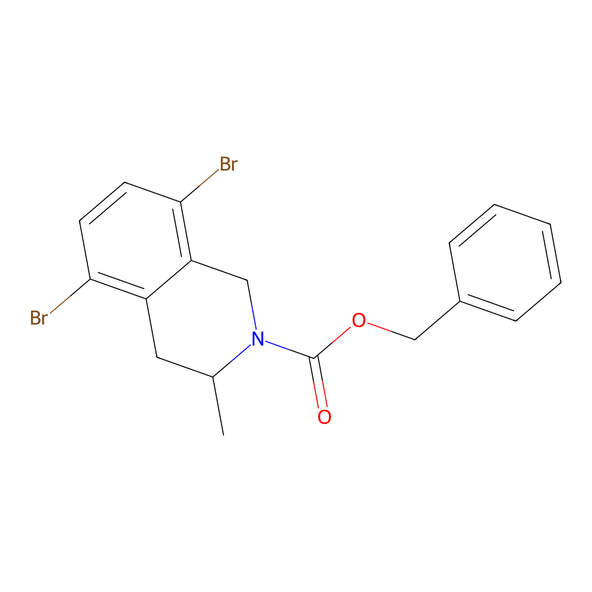 Benzyl 5,8-dibromo-3-methyl-1,2,3,4-tetrahydroisoquinoline-2-carboxylate molecular structure, CAS 2680762-13-2