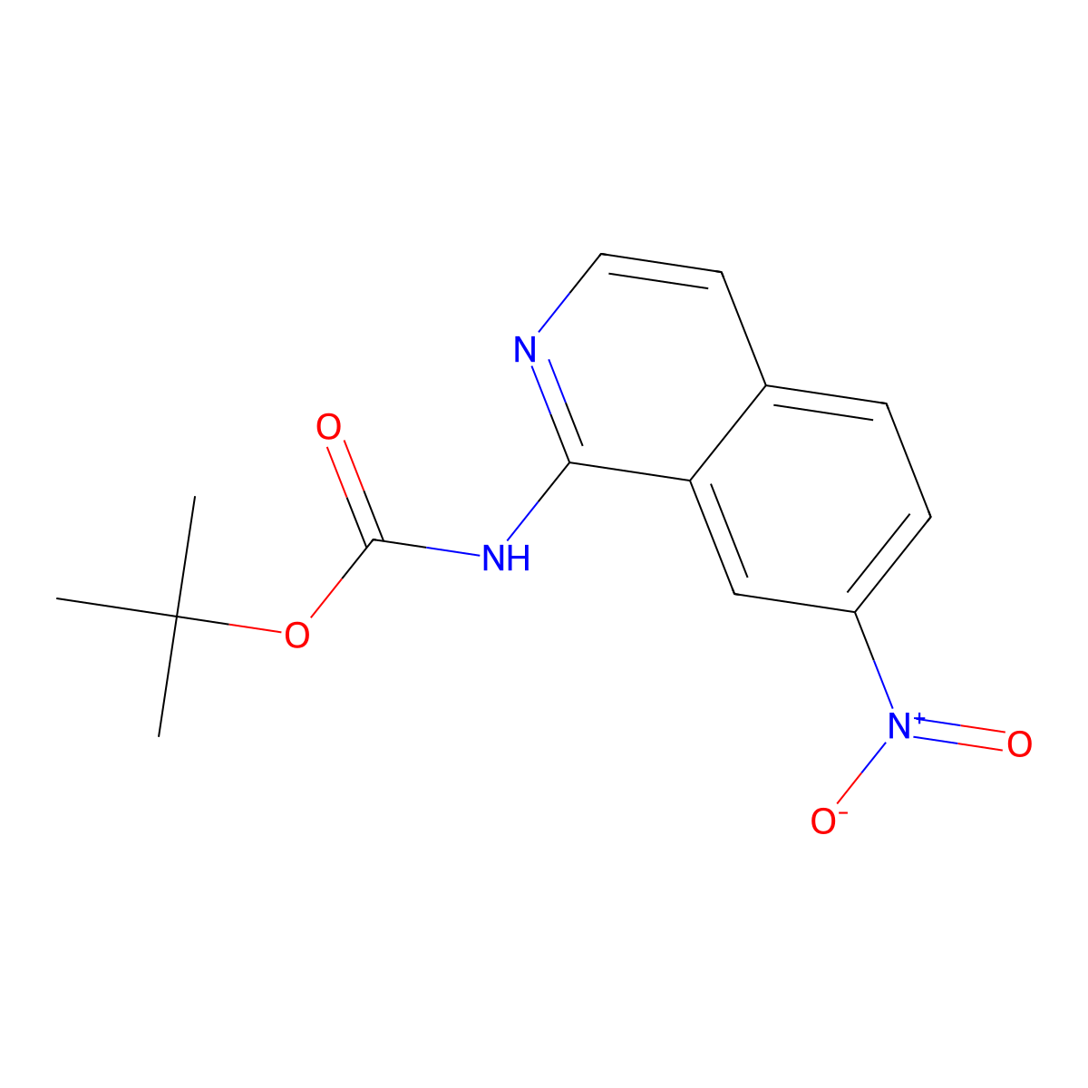 tert-butyl N-(7-nitroisoquinolin-1-yl)carbamate molecular structure, CAS 2680762-18-7