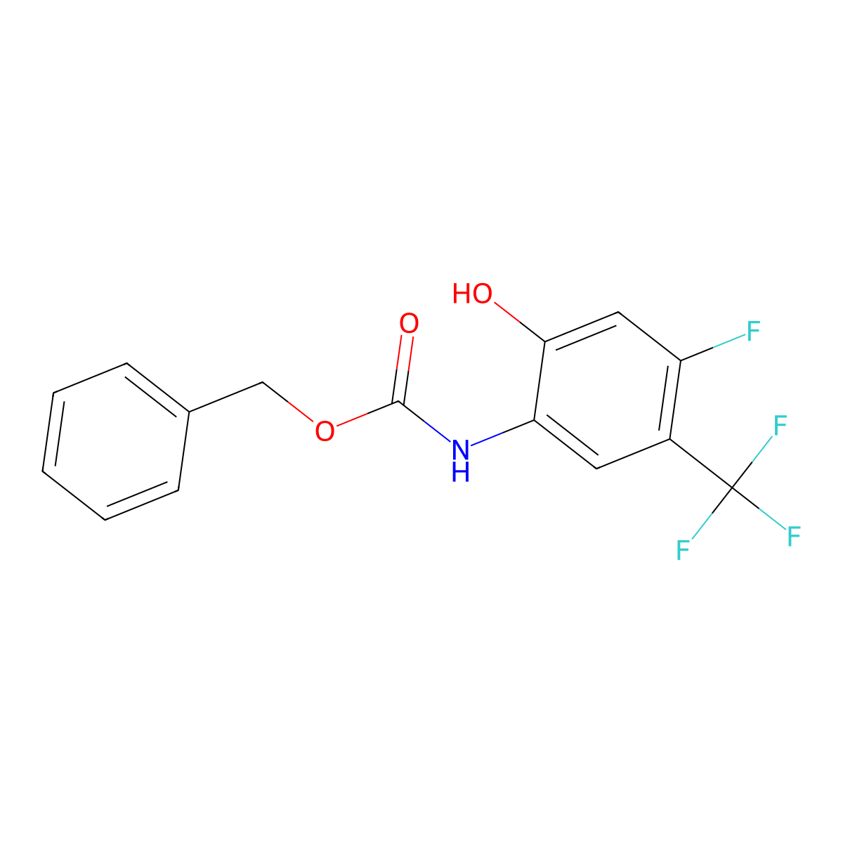 benzyl N-[4-fluoro-2-hydroxy-5-(trifluoromethyl)phenyl]carbamate molecular structure, CAS 2680762-22-3