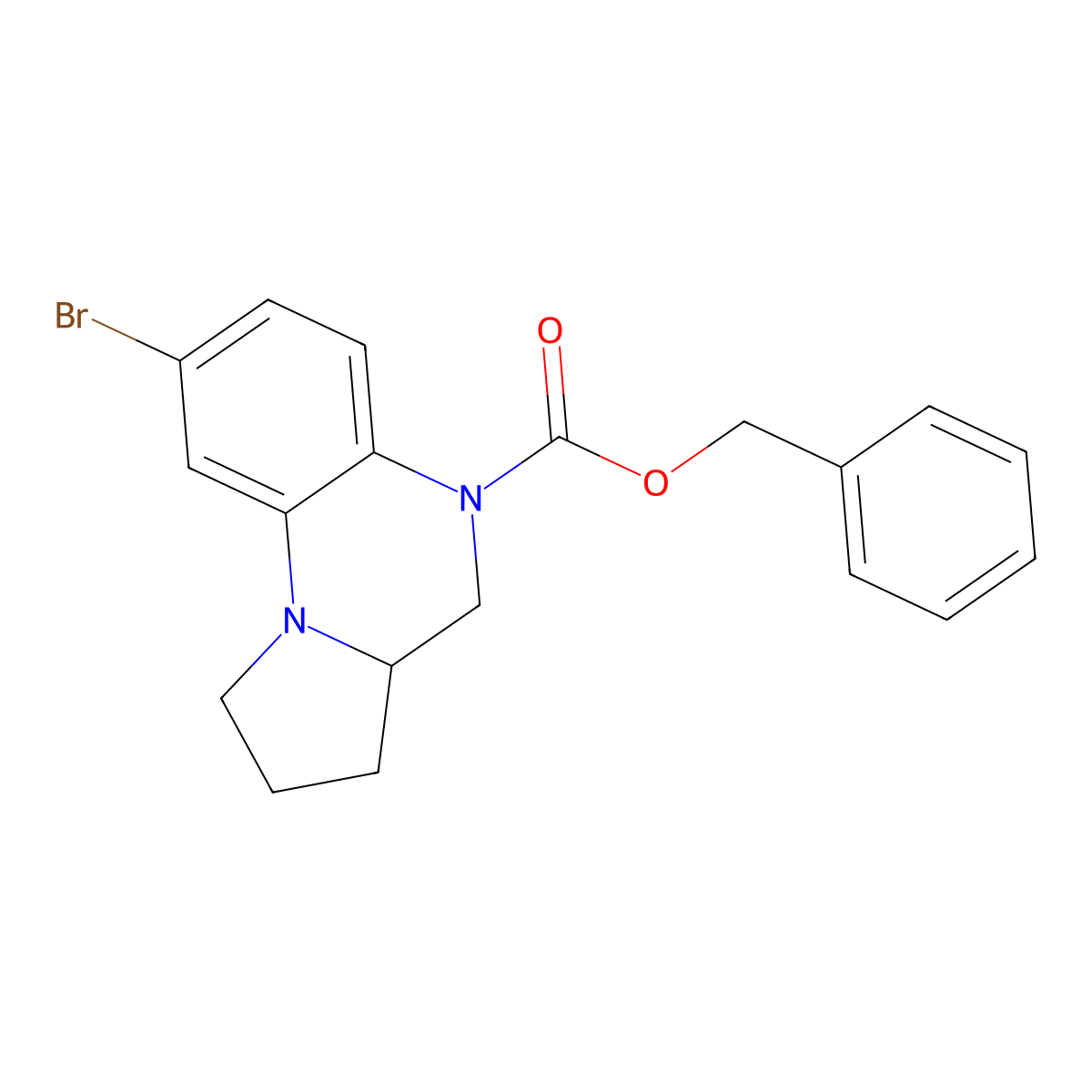 benzyl 8-bromo-1H,2H,3H,3aH,4H,5H-pyrrolo[1,2-a]quinoxaline-5-carboxylate molecular structure, CAS 2680762-32-5
