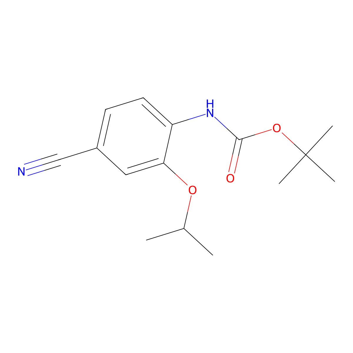 tert-butyl N-[4-cyano-2-(propan-2-yloxy)phenyl]carbamate molecular structure, CAS 2680762-33-6