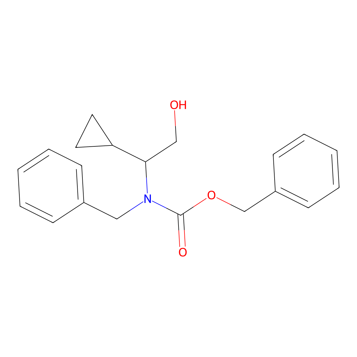 benzyl N-benzyl-N-(1-cyclopropyl-2-hydroxyethyl)carbamate molecular structure, CAS 2680762-34-7