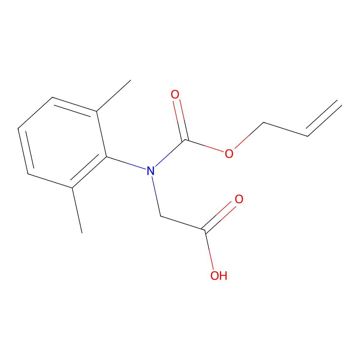 2-[(2,6-Dimethylphenyl)[(prop-2-en-1-yloxy)carbonyl]amino]acetic acid molecular structure, CAS 2680762-38-1