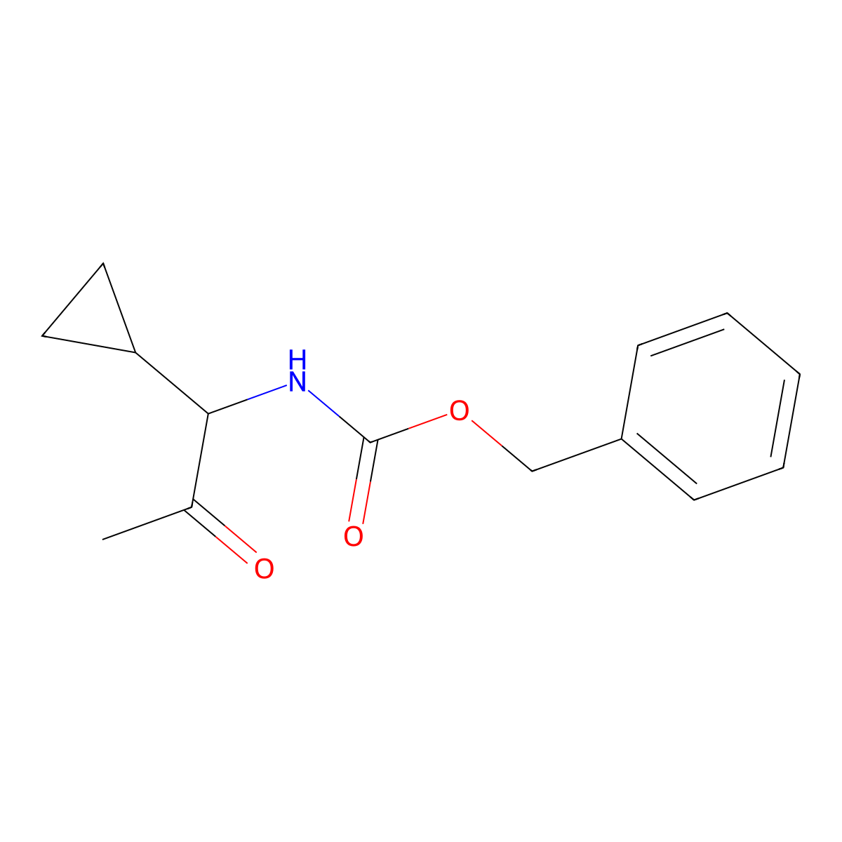 benzyl N-(1-cyclopropyl-2-oxopropyl)carbamate molecular structure, CAS 2680762-48-3