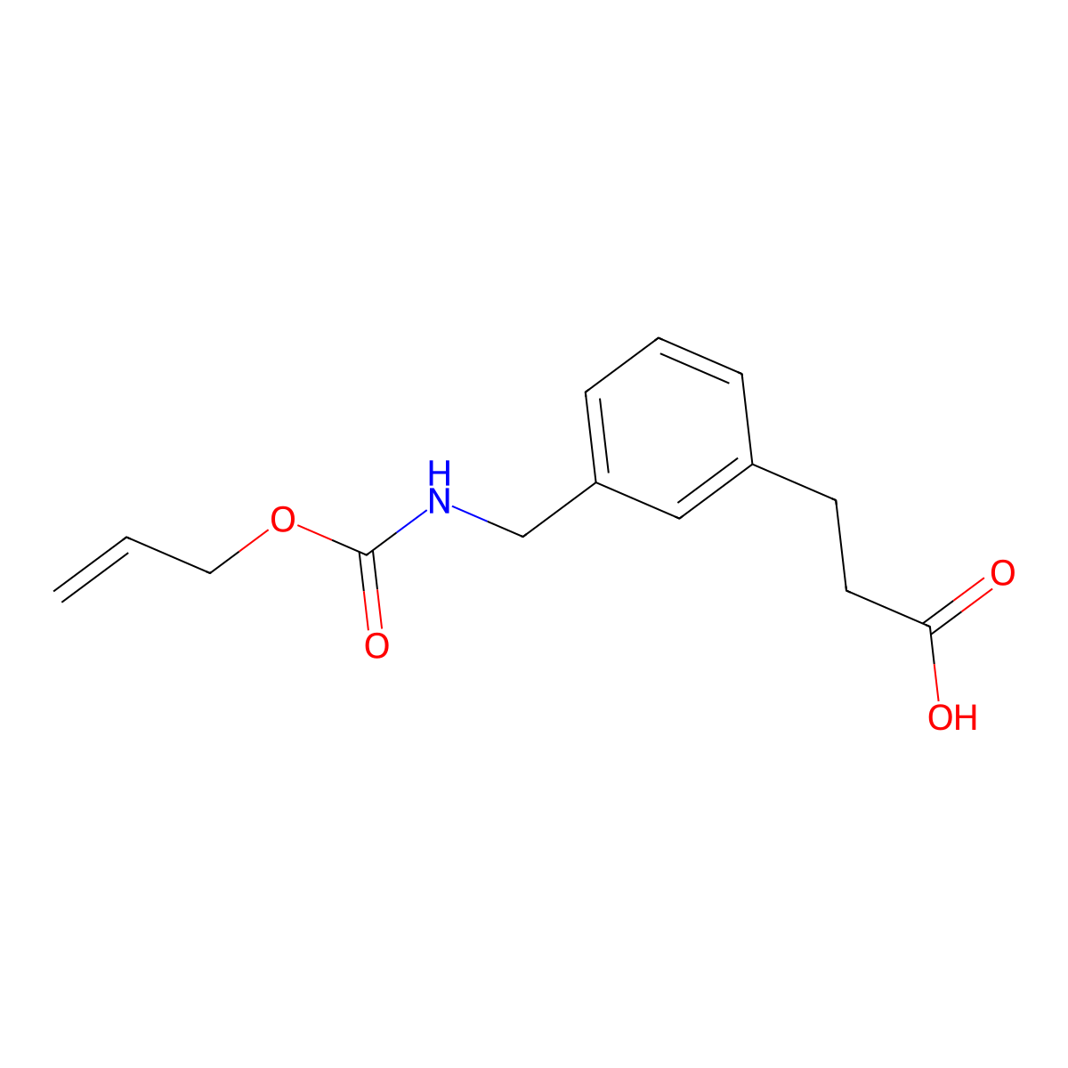 3-[3-({[(Prop-2-en-1-yloxy)carbonyl]amino}methyl)phenyl]propanoic acid molecular structure, CAS 2680762-53-0