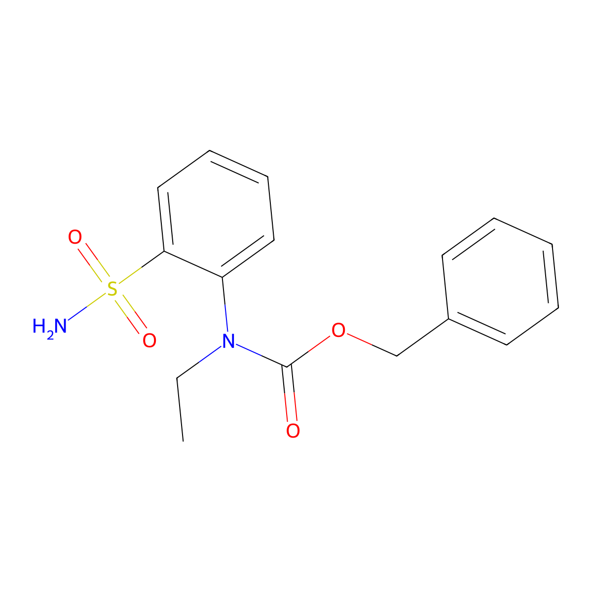 benzyl N-ethyl-N-(2-sulfamoylphenyl)carbamate molecular structure, CAS 2680762-55-2