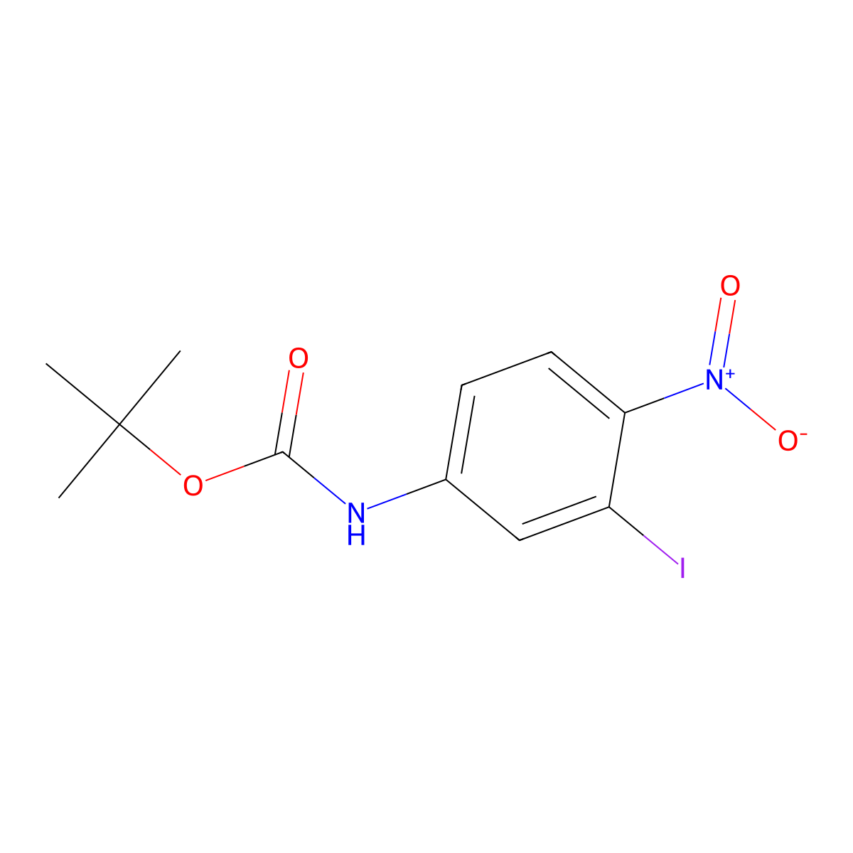 tert-butyl N-(3-iodo-4-nitrophenyl)carbamate molecular structure, CAS 2680762-64-3