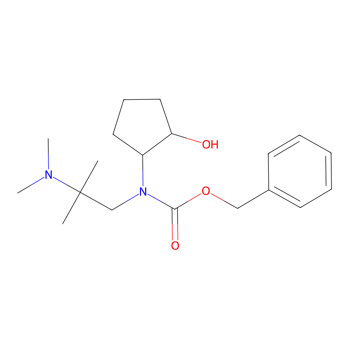 benzyl N-[2-(dimethylamino)-2-methylpropyl]-N-(2-hydroxycyclopentyl)carbamate molecular structure, CAS 2680762-68-7