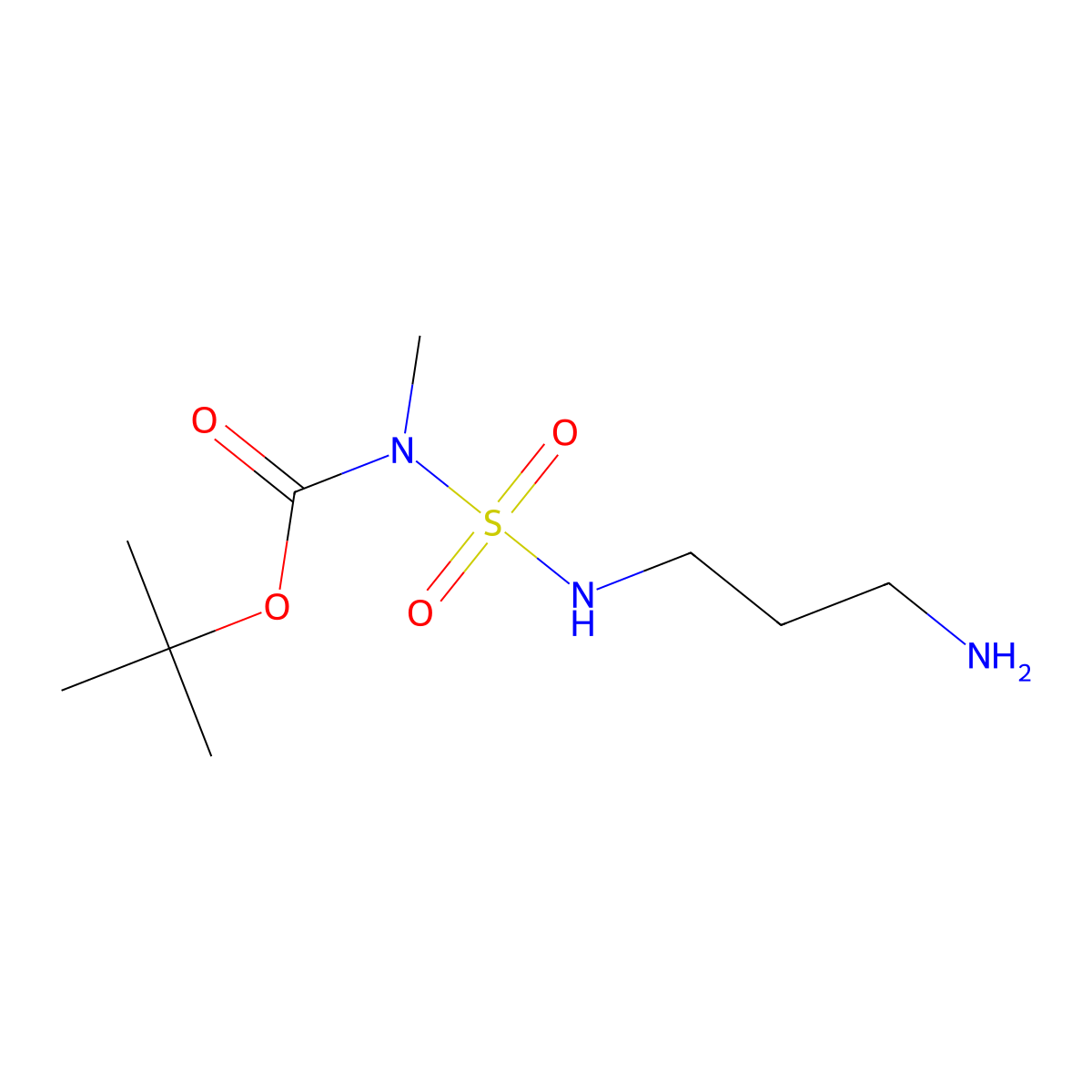 tert-butyl N-[(3-aminopropyl)sulfamoyl]-N-methylcarbamate molecular structure, CAS 2680762-69-8