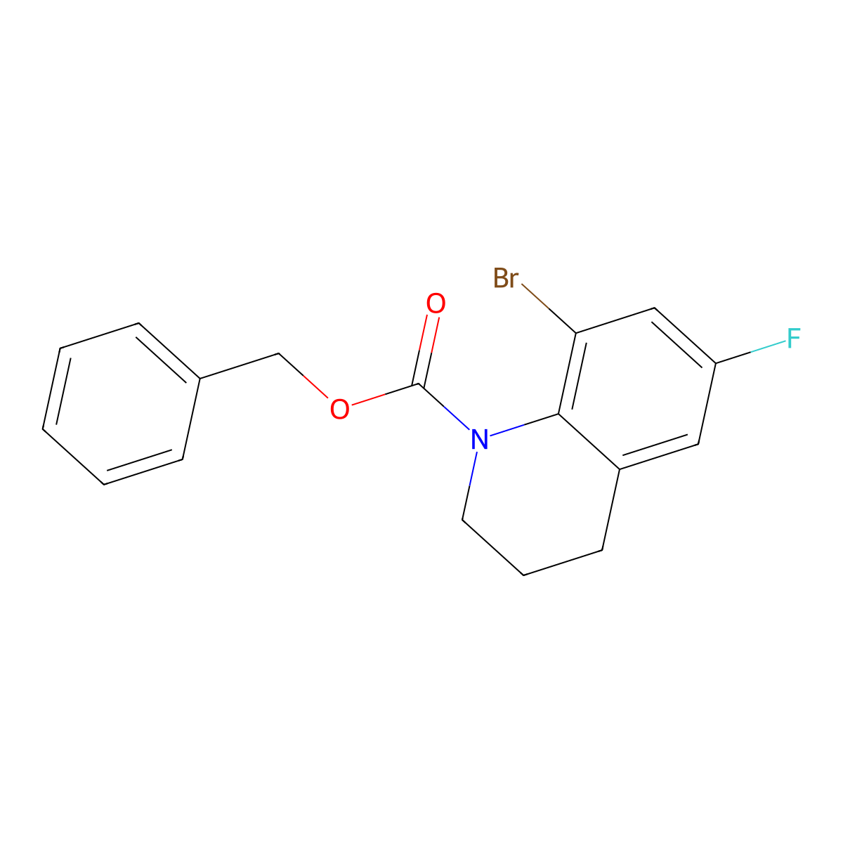 Benzyl 8-bromo-6-fluoro-1,2,3,4-tetrahydroquinoline-1-carboxylate molecular structure, CAS 2680762-73-4