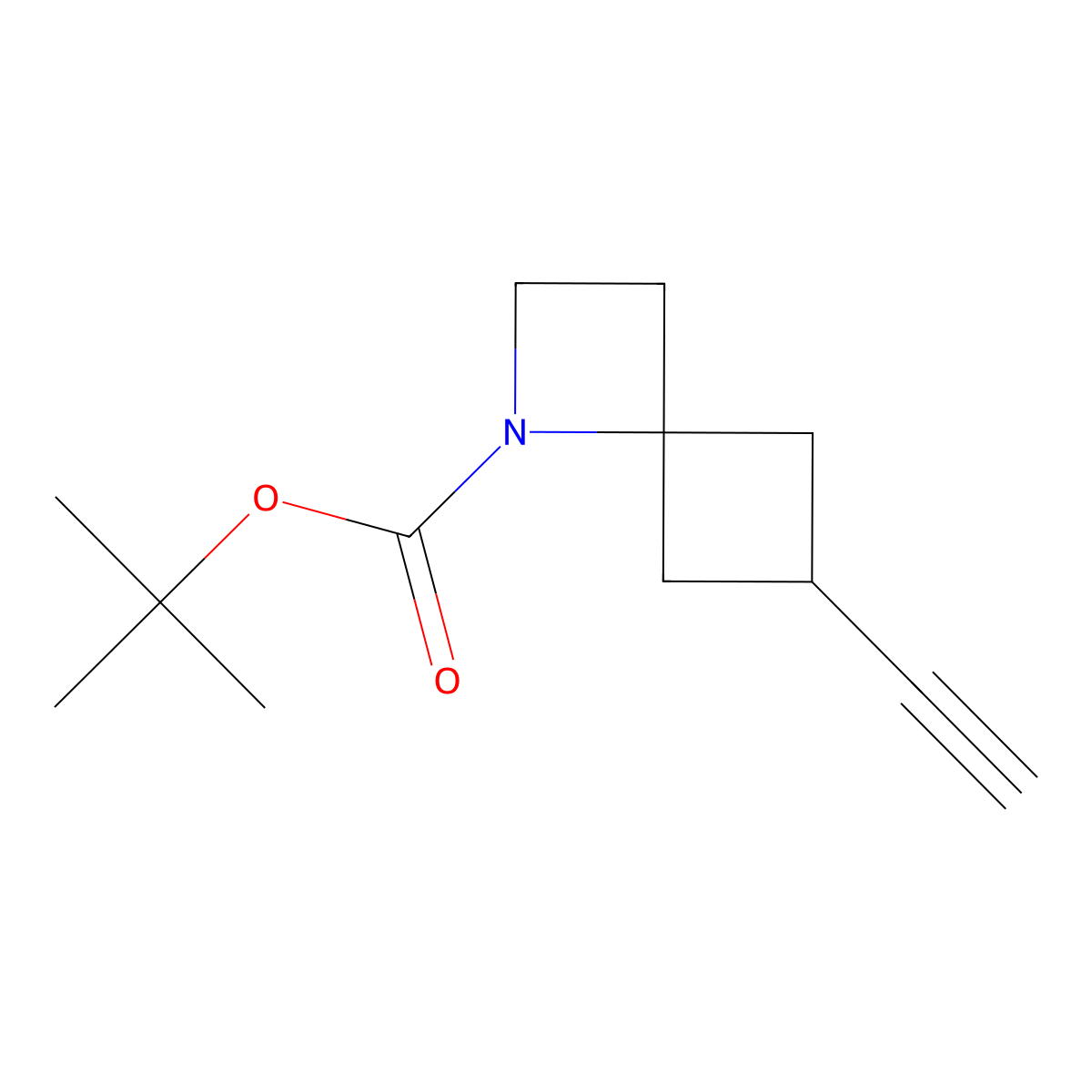 Tert-butyl 6-ethynyl-1-azaspiro[3.3]heptane-1-carboxylate molecular structure, CAS 2680762-77-8