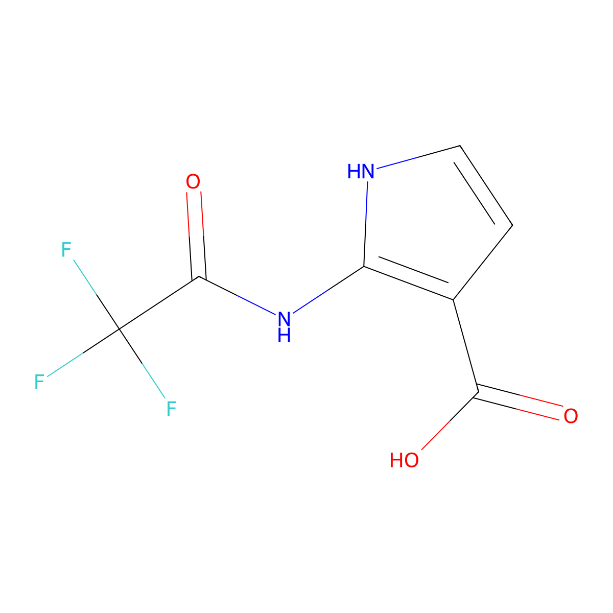 2-(2,2,2-trifluoroacetamido)-1H-pyrrole-3-carboxylic acid molecular structure, CAS 2680762-85-8