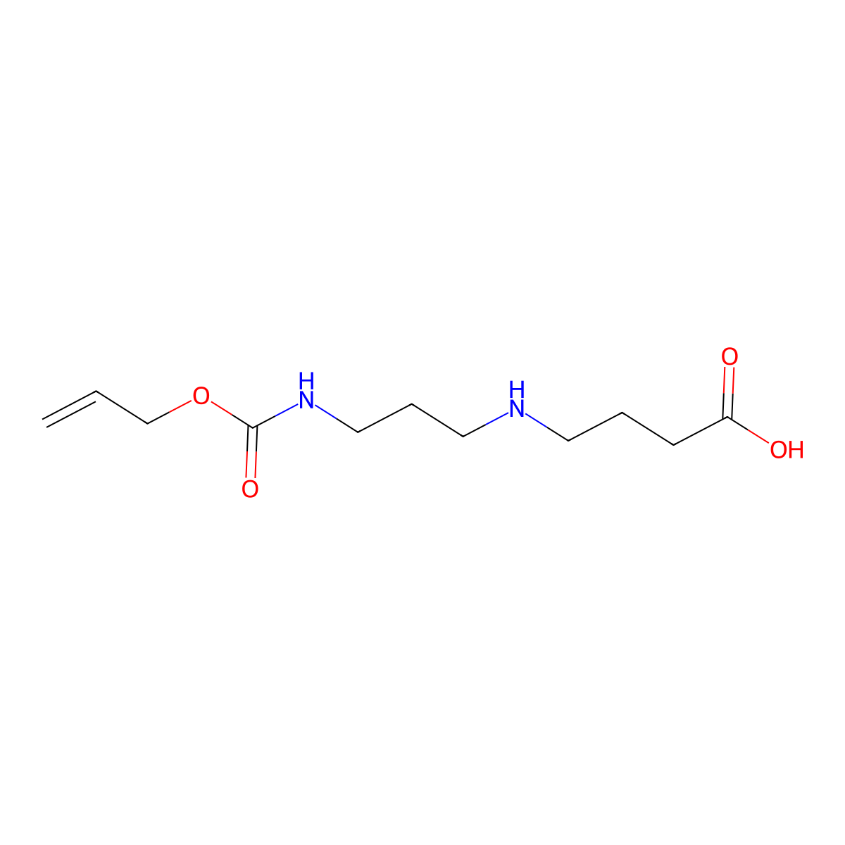 4-[(3-{[(Prop-2-en-1-yloxy)carbonyl]amino}propyl)amino]butanoic acid molecular structure, CAS 2680762-91-6