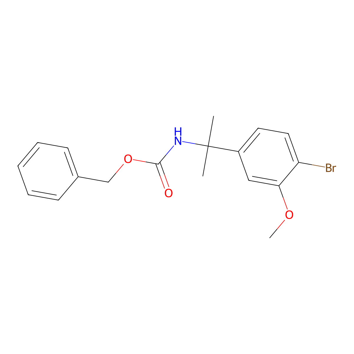 benzyl N-[2-(4-bromo-3-methoxyphenyl)propan-2-yl]carbamate molecular structure, CAS 2680762-93-8