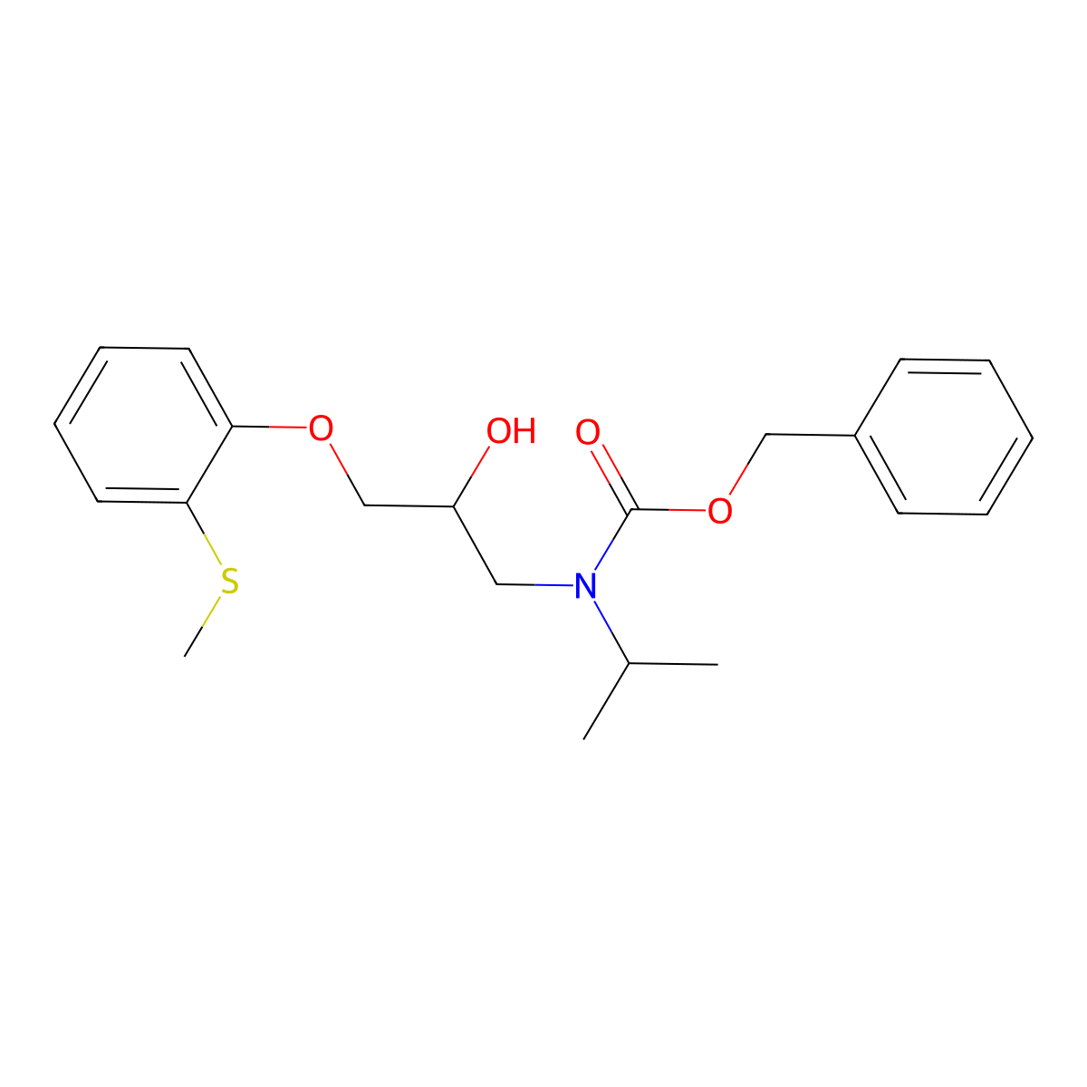 benzyl N-{2-hydroxy-3-[2-(methylsulfanyl)phenoxy]propyl}-N-(propan-2-yl)carbamate molecular structure, CAS 2680762-95-0