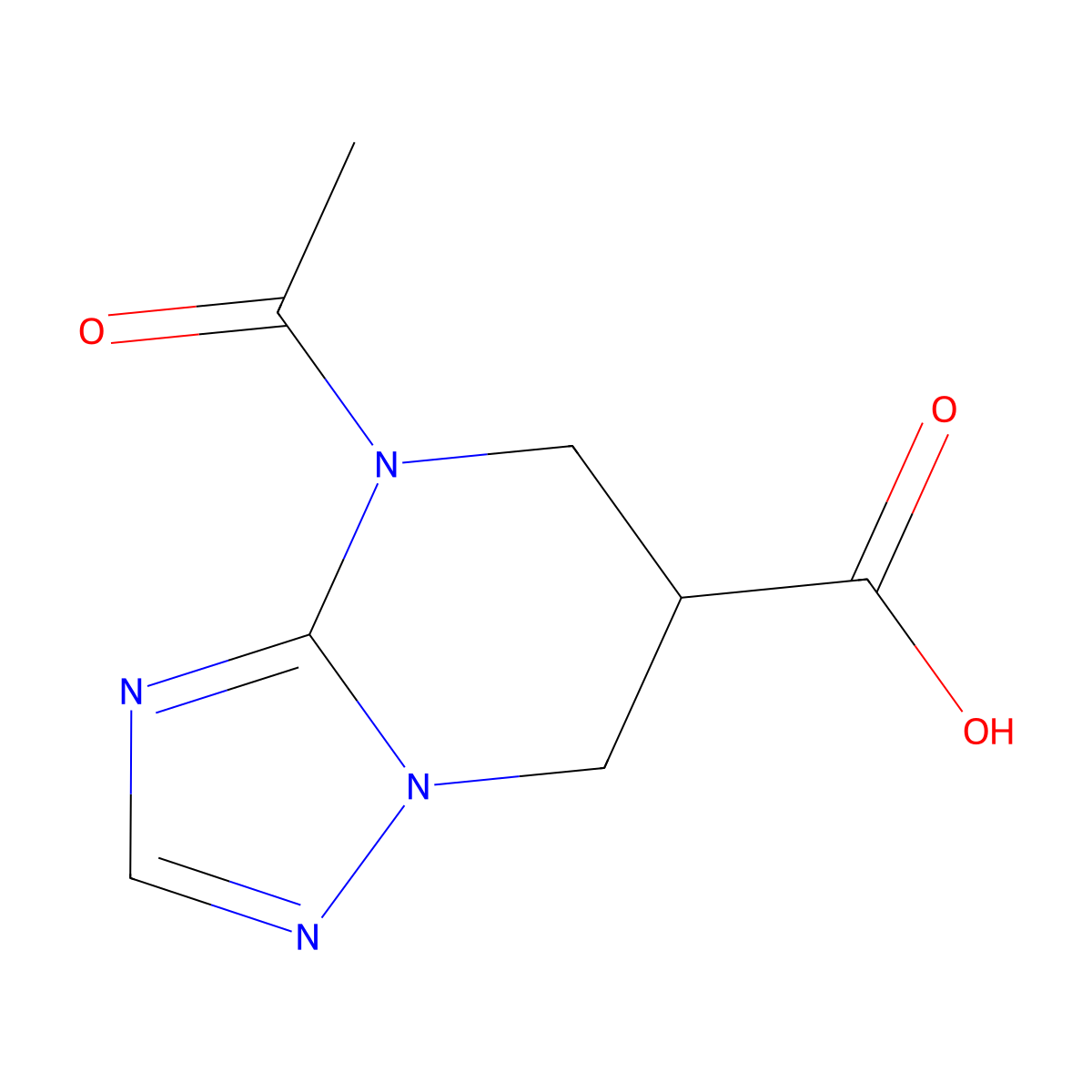 4-acetyl-4H,5H,6H,7H-[1,2,4]triazolo[1,5-a]pyrimidine-6-carboxylic acid molecular structure, CAS 2680762-98-3