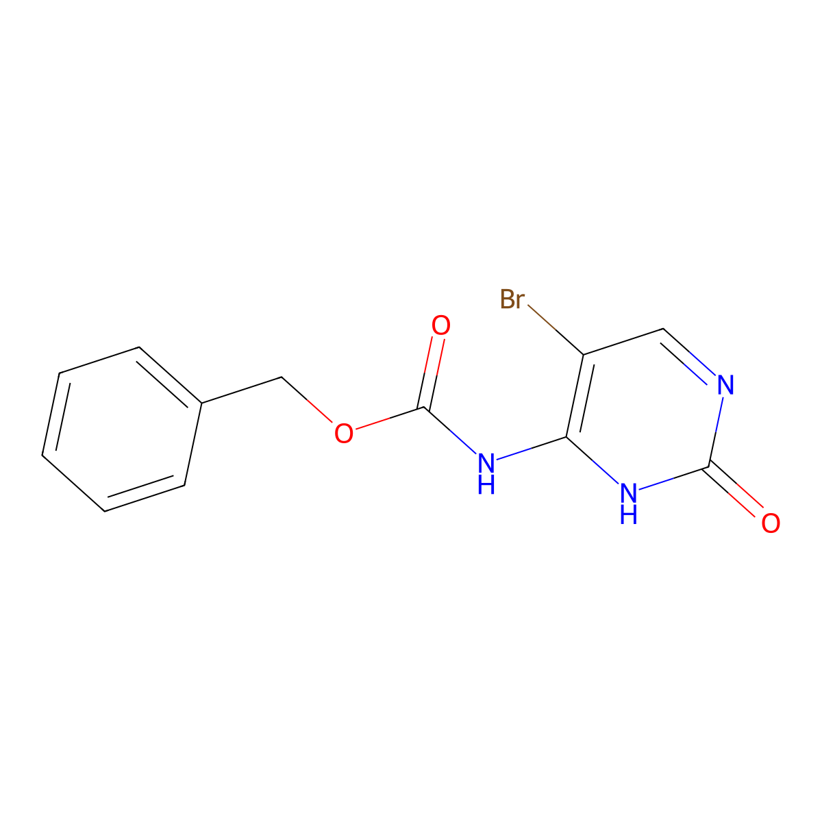 benzyl N-(5-bromo-2-oxo-2,3-dihydropyrimidin-4-yl)carbamate molecular structure, CAS 2680762-99-4