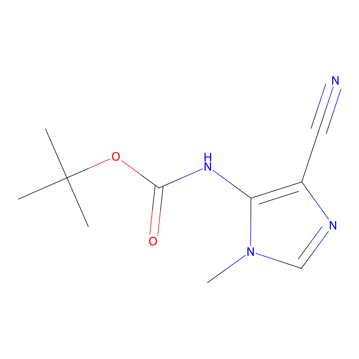 tert-butyl N-(4-cyano-1-methyl-1H-imidazol-5-yl)carbamate molecular structure, CAS 2680763-00-0