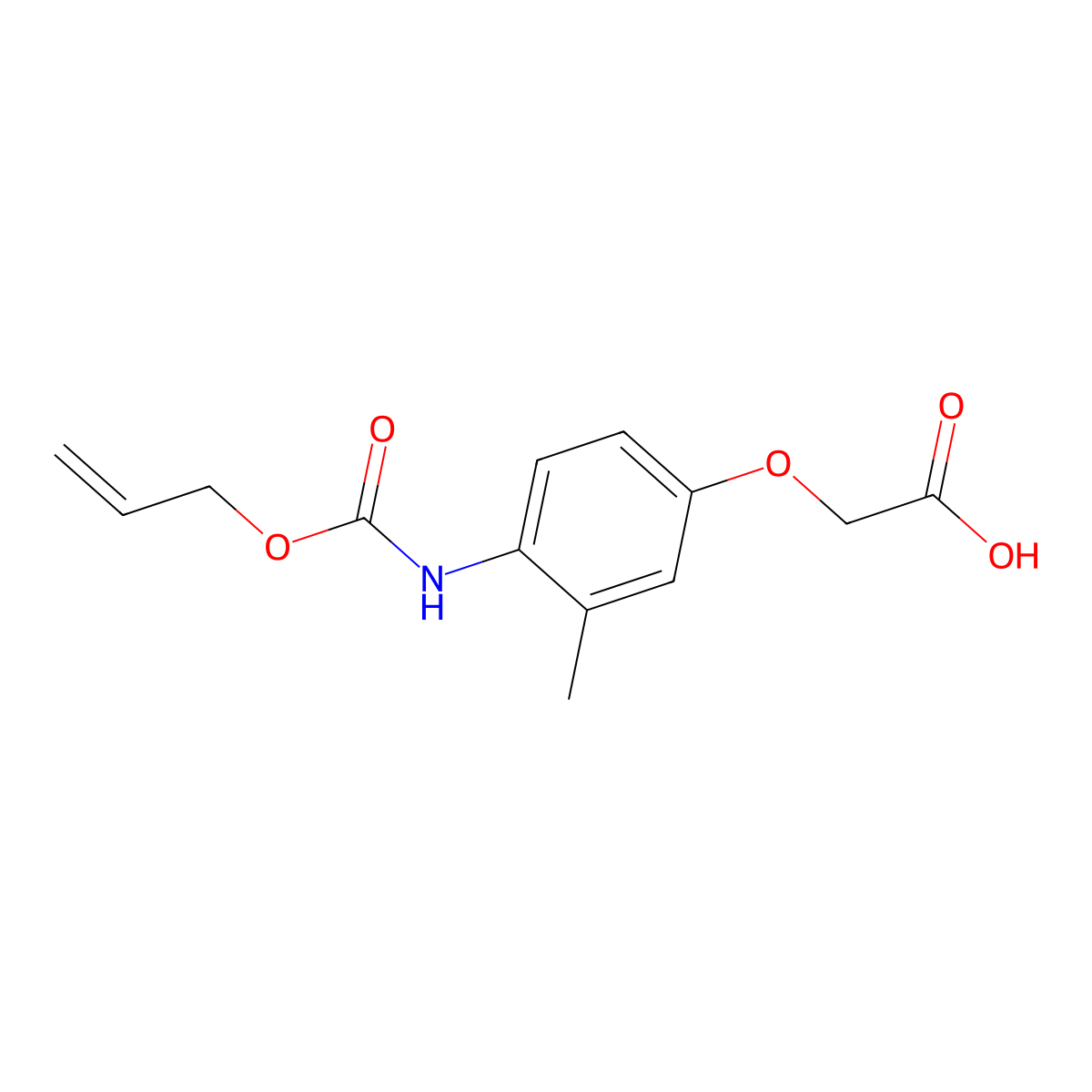 2-(3-Methyl-4-{[(prop-2-en-1-yloxy)carbonyl]amino}phenoxy)acetic acid molecular structure, CAS 2680763-11-3